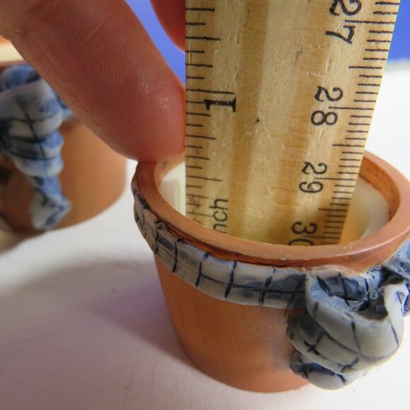 Cracker Barrel Daisy's in pot Floral (2) trinket dishes in two sizes NO CHIPS - Picture 7 of 10